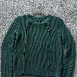 Abercrombie & Fitch Green Crew Neck Sweater